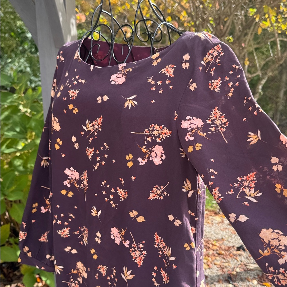 Amour vent three-quarter sleeve floral silk dress - Picture 2 of 8
